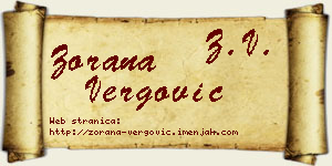 Zorana Vergović vizit kartica